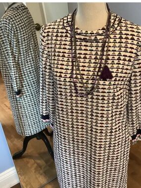 Ted Baker Women's Geometric Print Long-Sleeve Dress - White/Multi